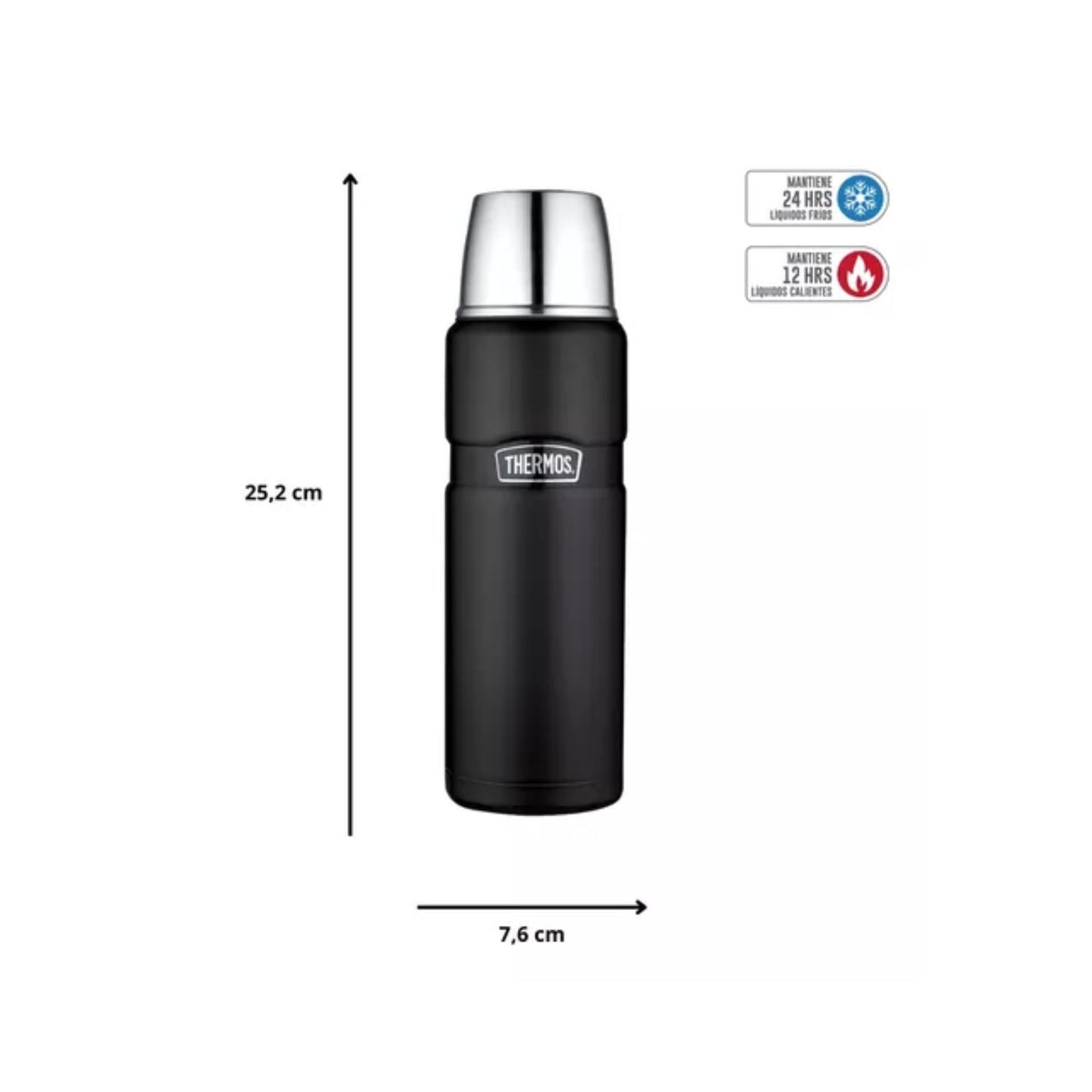 Termo Liquido King 470ml Acero inoxidable color negro
