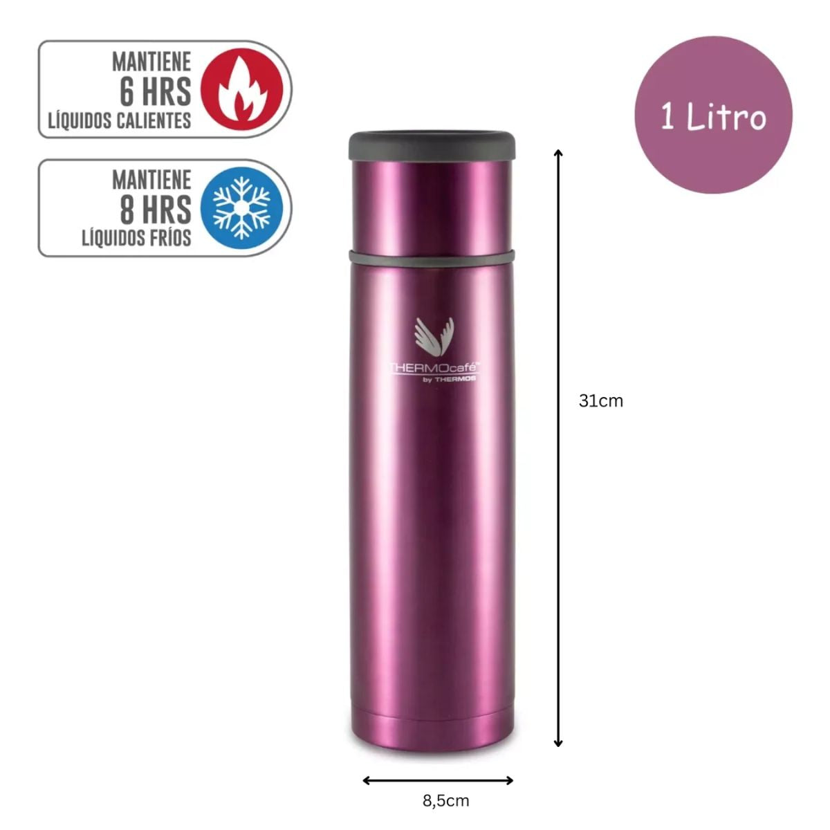 Termo Líquido Thermos Acero Inoxidable 1lt Púrpura