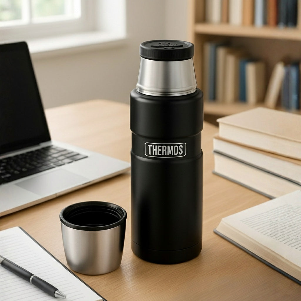 Termo Liquido King 470ml Acero inoxidable color negro