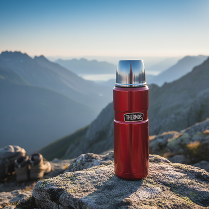 Termo Liquido King 470ml Acero inoxidable color rojo