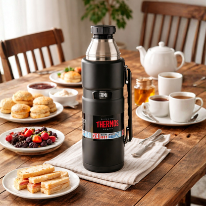 Termo Liquido King 1.2L Acero inoxidable Negro