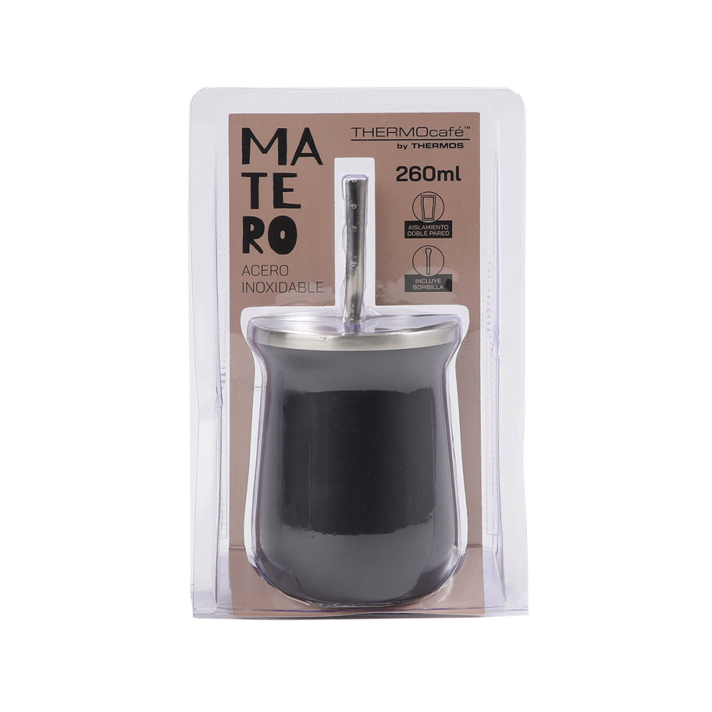 Mate Thermos 260ml + Bombilla Acero Inoxidable Granite