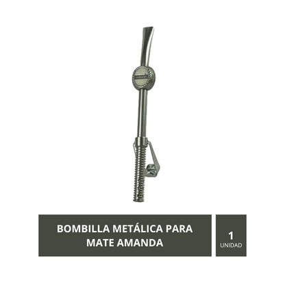Bombilla para tomar mate, con filtro desmontable para una correcta limpieza.