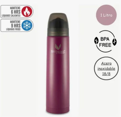 Termo liquido matero 1L acero inoxidable Purple